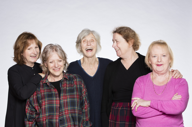Deborah Findlay, Kika Markham, Caryl Churchill, Linda Bassett and June Watson.