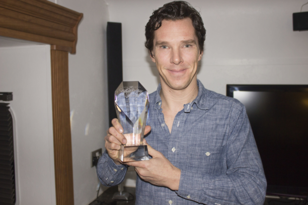 Benedict Cumberbatch with his WhatsOnStage Award