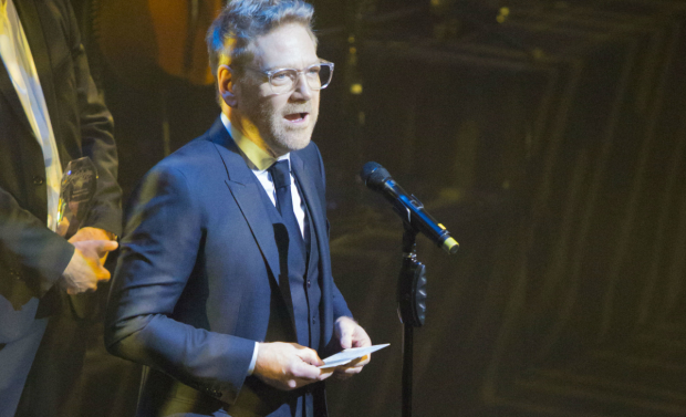 Kenneth Branagh accepting the Equity Services to Theatre Award at the WhatsOnStage Awards
