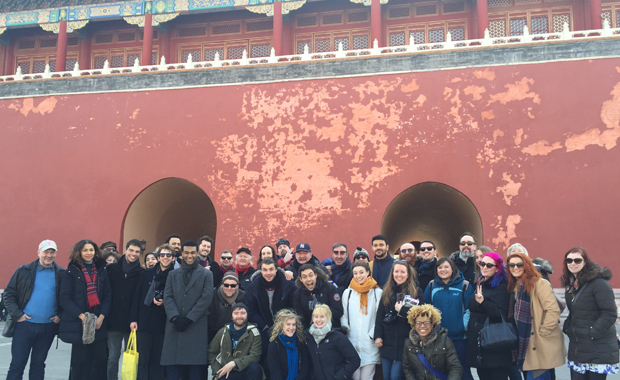 The cast outside the Forbidden City, Shanghai