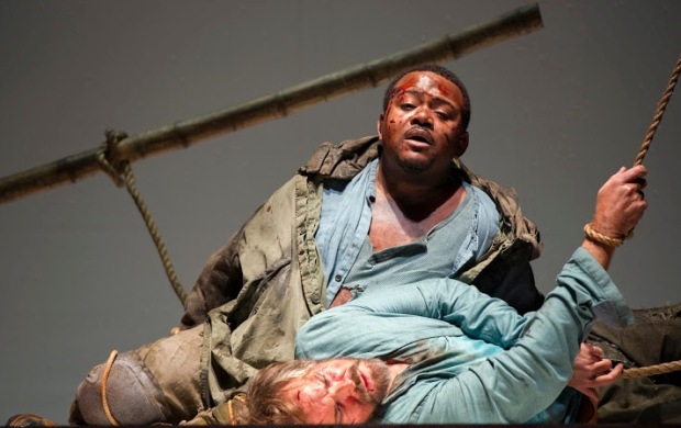 John-Colyn Gyeantey as Pylade and Grant Doyle as Oreste in Iphigénie en Tauride (English Touring Opera)