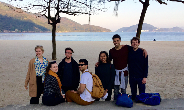 Leigh and members of the company on Lamma Island
