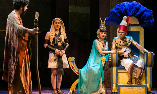 Thomas Nelstrop (Moses), Joe Morrow (Feripoti), Jasmine Hyde (Princess) and Niv Petel (Rameses) 