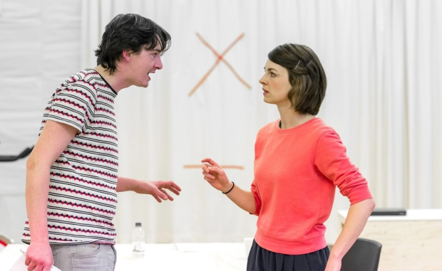 James Harkness (Clark) and Jessica Raine (Gilda) in rehearsals for X