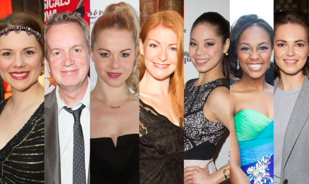 Gina Beck, Frank Skinner, Amy Lennox, Laura Pitt-Pulford, Eva Noblezada, Alexia Khadime and Kara Tointon