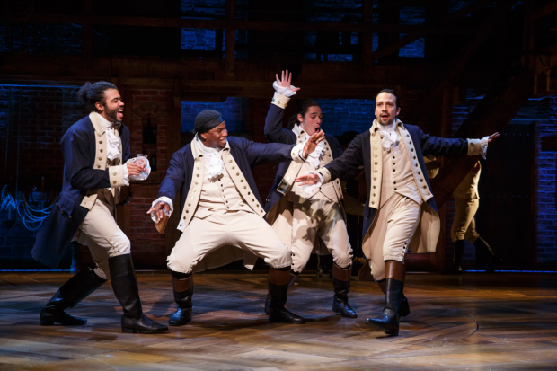 Daveed Diggs, Okieriete Onaodowan, Anthony-Ramos and Lin-Manuel Miranda Hamilton