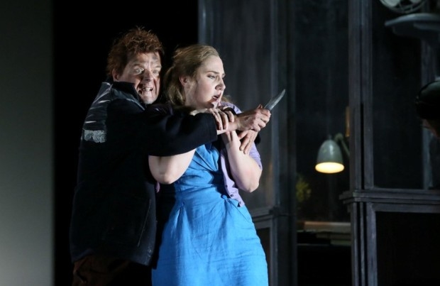 Peter Hoare as Laca and Laura Wilde in the title role of Jenůfa (ENO)