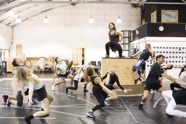 The cast of Wicked in rehearsals