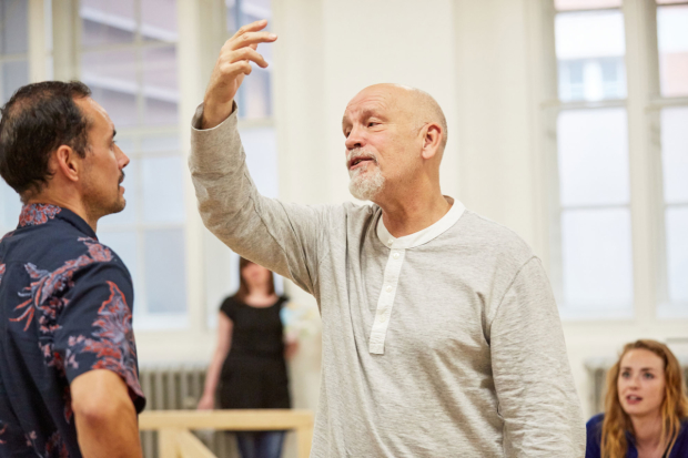 Director John Malkovich in rehearsals for Good Canary