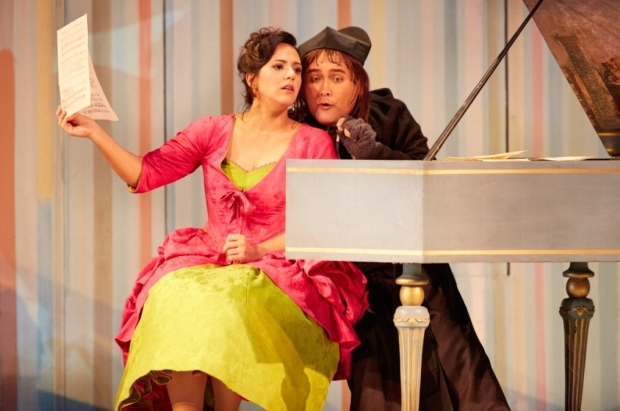 Daniela Mack as Rosina and Javier Camarena as Almaviva in Il barbiere di Siviglia (ROH)