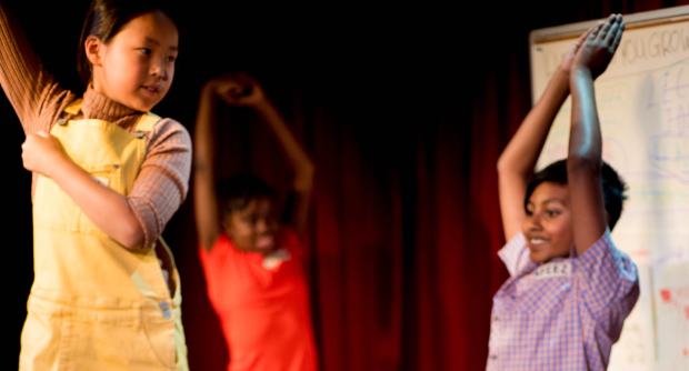 Children perform in Grown Up at Camden People&#39;s Theatre