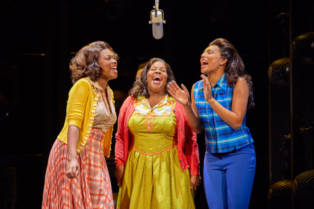 (l-r) Ibinabo Jack, Amber Riley and Liisi LaFontaine in Dreamgirls