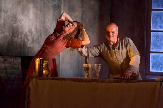 Barbara Hannigan as Agnès and Christopher Purves as the Protector in Written on Skin (ROH)