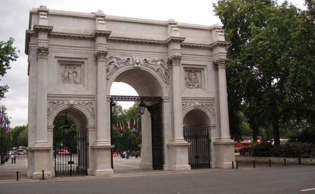The Grade I listed Marble Arch in London