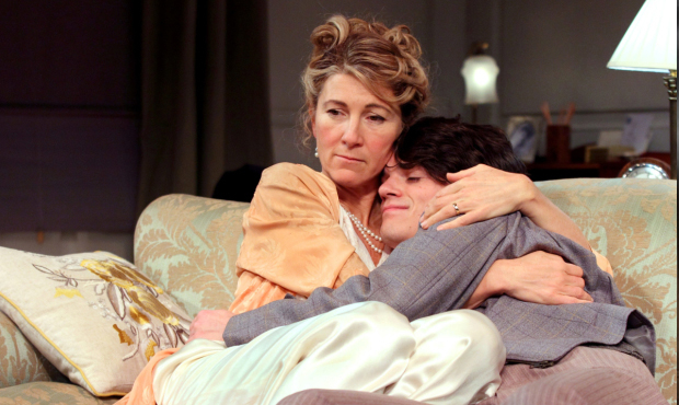 Eve Best (Olivia Brown) and Edward Bluemel (Michael Brown) in Love in Idleness