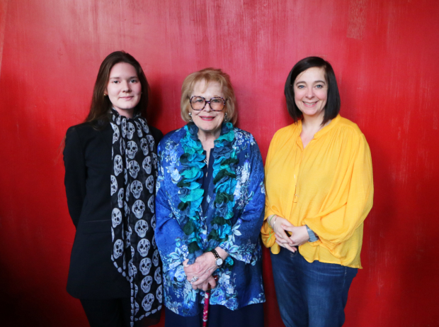 Cordelia Lynn, Lady Antonia Fraser and Vicky Featherstone