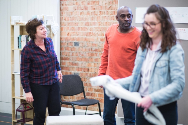 Tessa Peake-Jones and Andrew French in rehearsals for While We&#39;re Here