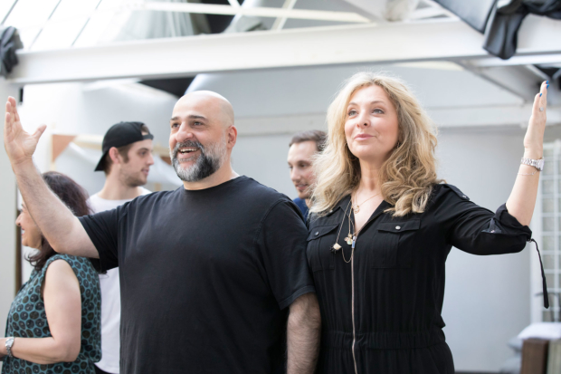 Omid Djalili and Tracy-Ann Oberman in rehearsals for Fiddler on the Roof
