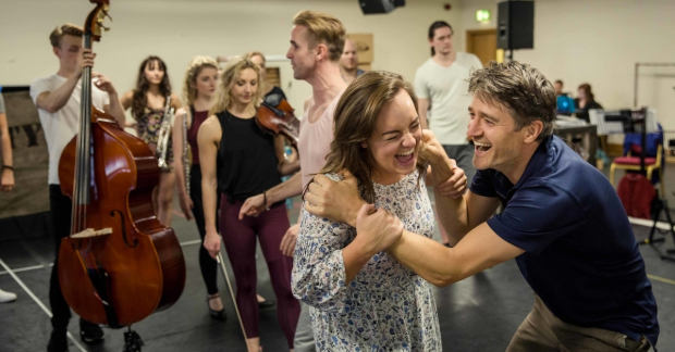 Charlotte Wakefield and Tom Chambers in rehearsals for Crazy for You