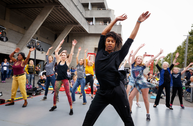 Rambert doing a dance workshop on the River Stage