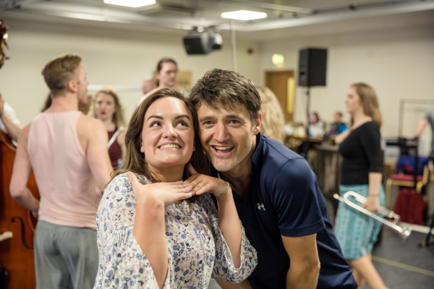 Charlotte Wakefield and Tom Chambers rehearsing Crazy For You