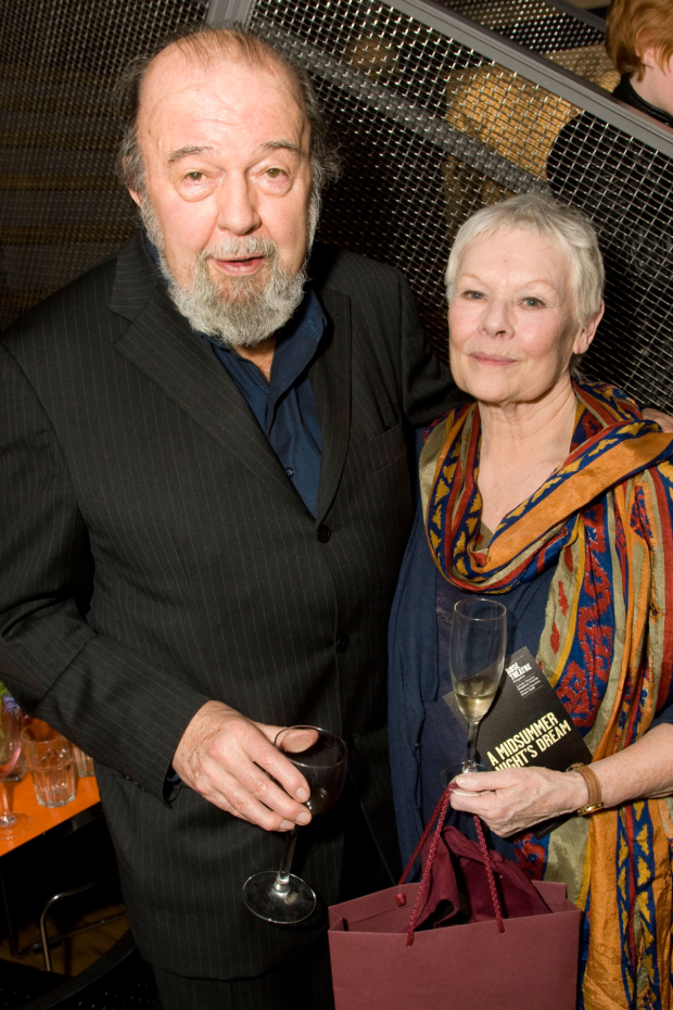 Peter Hall with Judi Dench at the Rose Theatre in 2010