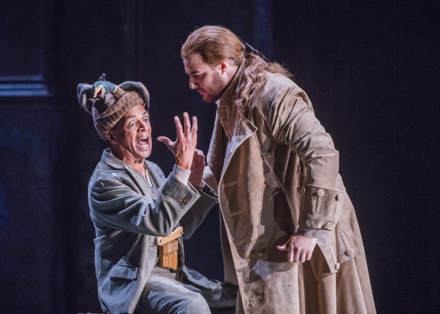 Roderick Williams as Papageno and Mauro Peter as Tamino in The Magic Flute (Die Zauberflöte) (ROH)