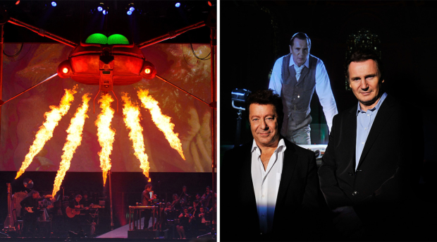 Jeff Wayne and Liam Neeson promoting War of the Worlds