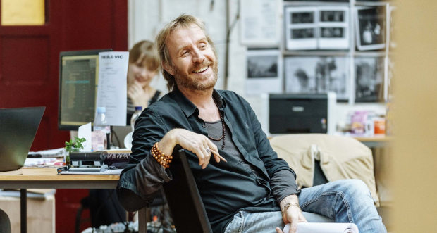 Rhys Ifans rehearsing for A Christmas Carol