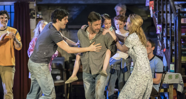 Fra Fee, Carla Langley, Niall Wright, Paddy Considine, Sophia Ally, Michael McCarthy, John Hodgkinson, Genevieve O&#39;Reilly and Rob Malone in the Royal Court production of The Ferryman