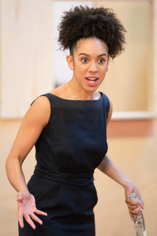 Pearl Mackie rehearsing for The Birthday Party