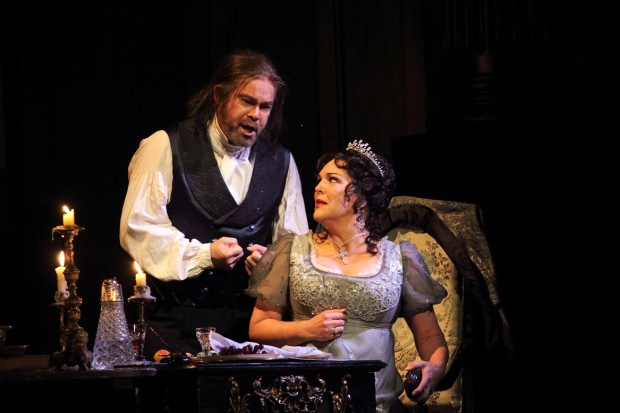 Gerald Finley as Scarpia and Adrianne Pieczonka as Tosca in Tosca (ROH)