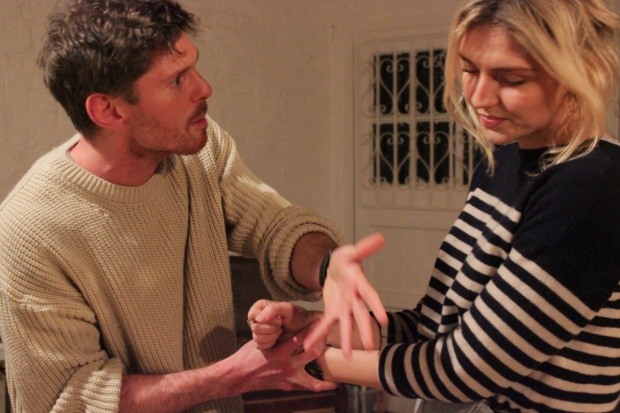 Oliver Bennett, Florence Roberts rehearsing Booby&#39;s Bay
