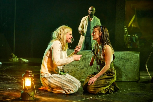 Anne-Marie Duff as Lady Macbeth, Michael Balogun as Doctor and Nadia Albina as Gentlewoman in Macbeth