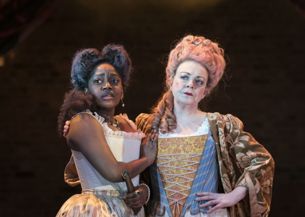 l-r Aretha Ayeh (Lucinda) and Sophie Stanton (Mrs Rich)