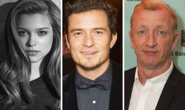 Sophie Cookson, Orlando Bloom and Steffan Rhodri