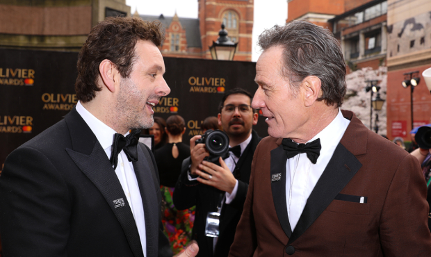Michael Sheen and Olivier Award-winner Bryan Cranston at the Olivier Awards