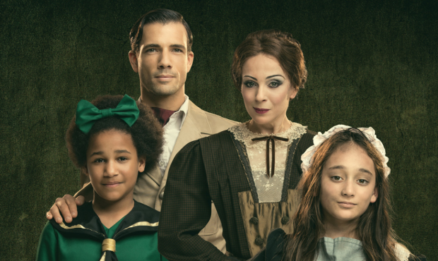 Danny Mac, Amanda Abbington and two of their young co-stars in A Little Princess