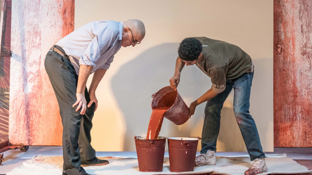 Alfred Molina and Alfred Enoch in rehearsals for Red 