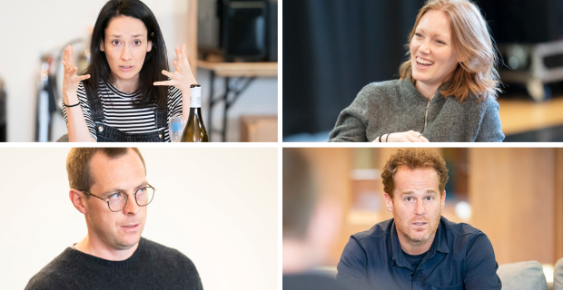 Clockwise from top left: Sian Clifford, Clare Foster, Adam James and Stephen Campbell Moore in rehearsals for the West End production of Consent 