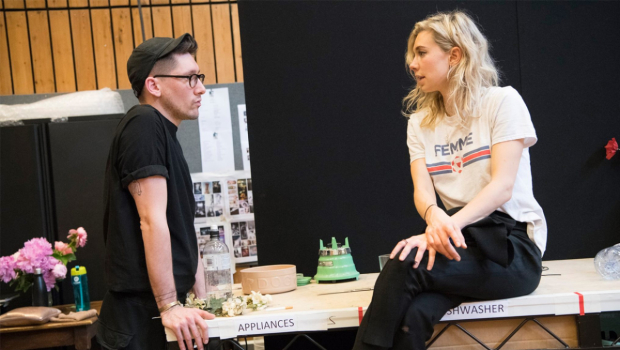 Designer Tom Scutt and Vanessa Kirby in rehearsals for Julie