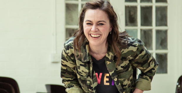 Jill Halfpenny in rehearsals for The Girl on the Train