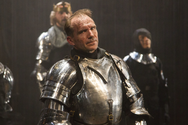 Ralph Fiennes (Richard III) during the curtain call at the Almeida
