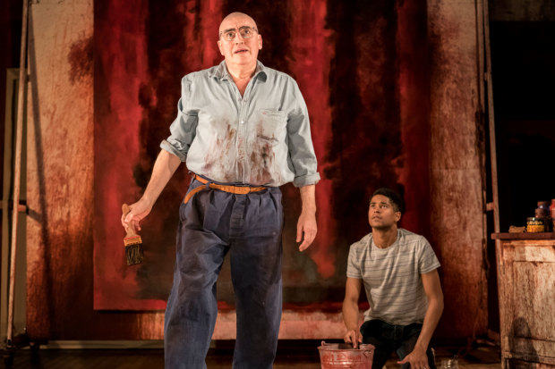 Alfred Molina as Mark Rothko and Alfred Enoch as Ken in Red