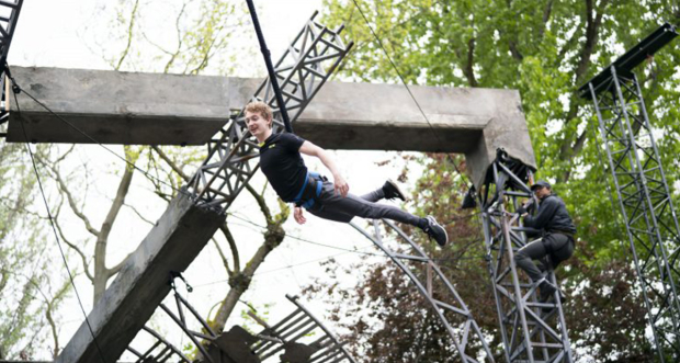 Sam Angell (Peter) in rehearsals