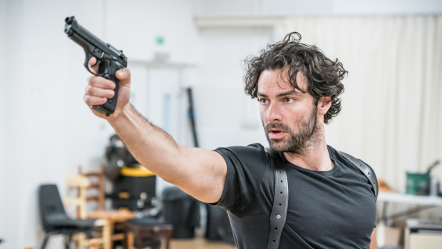 Aidan Turner in rehearsals for The Lieutenant of Inishmore
