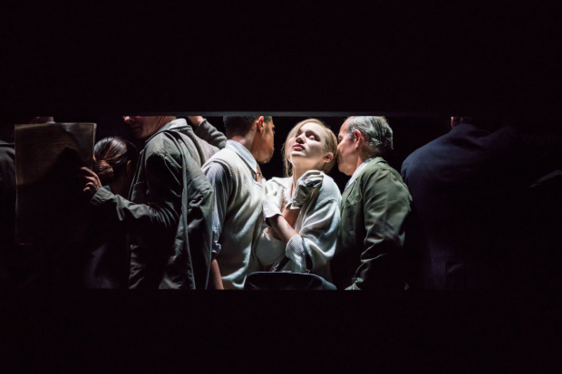 Emily Berrington and cast in Machinal