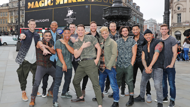 Channing Tatum with the Britain&#39;s Got Talent cast of Magic Mike Live