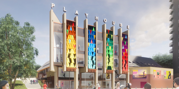 Artist&#39;s impression of the new frontage for Leeds Playhouse