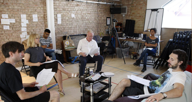 The cast of End of the Pier in rehearsals